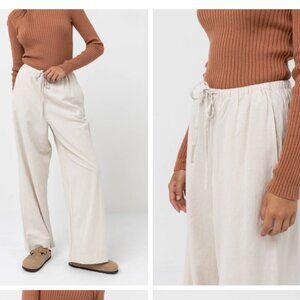 Drawstring linen pant